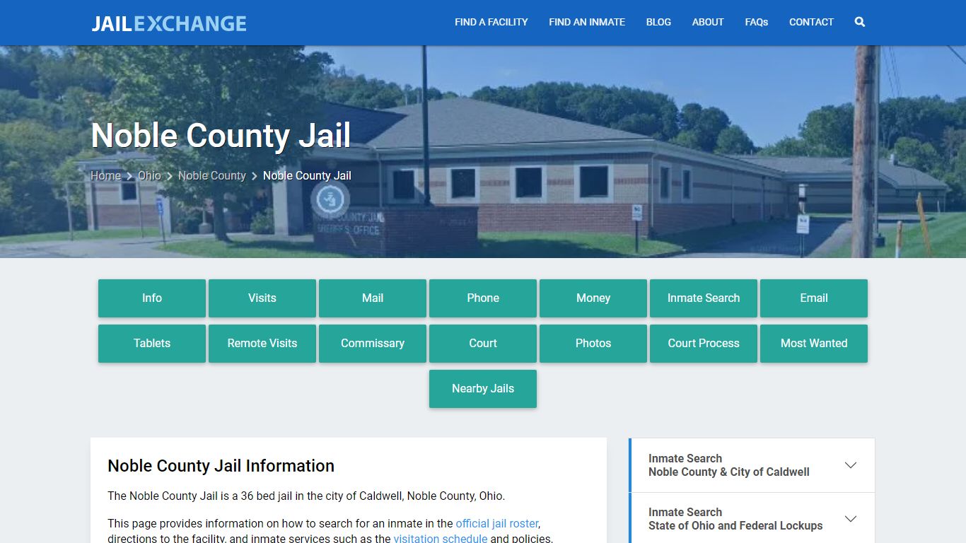 Noble County Jail, OH Inmate Search, Information